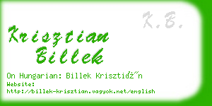 krisztian billek business card